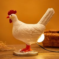 Chicken Egg Lamp - Bronze Resin, Modern Style, Fun Night Light 14*15.5*6cm