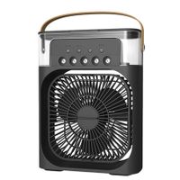 Portable Air Conditioner, Personal Mini Air Conditioner Fan Evaporative Air with 3 wind speeds and 7 Colors LED Atmosphere Light for Room Office Color Black