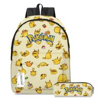 2PCS Pokemon Pikachu Backpack Kids Shoulder Bag Pencil Case for Teenager Kid Student