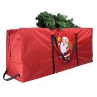 Christmas Tree Storage Bag | Extra Large Christmas Storage Containers, Fits Up Heavy Duty 600D Oxford Xmas Holiday Tree Bag with Durable Handles & Dual Zipper 122 * 38 * 51cm (Red)