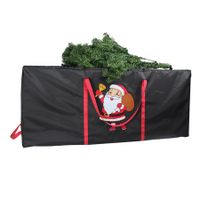 Christmas Tree Storage Bag | Extra Large Christmas Storage Containers, Fits Up Heavy Duty 600D Oxford Xmas Holiday Tree Bag with Durable Handles & Dual Zipper 122 * 38 * 51cm (Black)