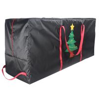 Christmas Tree Storage Bag | Christmas Tree (Single print), Fits Up Heavy Duty 600D Oxford Xmas Holiday Tree Bag with Durable Handles & Dual Zipper 122 * 38 * 51cm (Black)