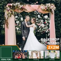 Wedding Backdrop Stand Photography Photo Party Decoration Picture Frame Holder Balloon Display Background 2x2m Galvanised Stainless Steel White