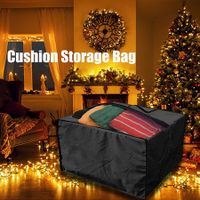 Cushion Storage Bag, Outdoor Patio Furniture Storage Bag with Zipper and Handles, Large Patio Furniture Storage Bag,81*81*61CM (Black)