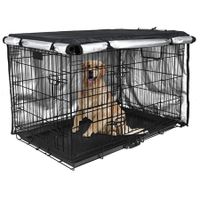 Wire Dog Cage Cover, Waterproof Durable Lightweight 420D Polyester, Indoor Outdoor Protection Cover for Dog Cages, Black, 36 Inch