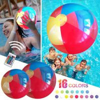 Coloured(1PCS)-LED Beach Ball with Remote Control-16 Colors Lights and 4 Light Modes,30M Control Distance,Outdoor Beach Party Games for Kids Adults
