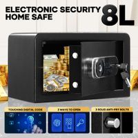 Digital Safe Security Box Electronic 8L Key Lock Fingerprint Steel Money Jewellery Cash Deposit Password Home Office