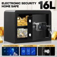 Digital Safe Security Box Electronic 16L Key Lock Fingerprint Steel Money Cash Deposit Jewellery Password Home Office