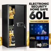 Security Box Digital Safe Electronic 60L Key Lock Fingerprint Steel Money Jewellery Deposit Cash Password Home Office