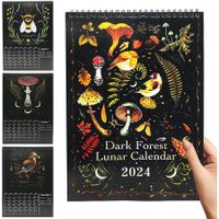 Calendar Dark Forest 2024, Include 12 Original Illustrations for Home and Office, 28 x 20 CM