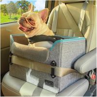 Dog Car Seat for Small Dogs Puppy Dog Booster seat for Car with Clip On Leash Pet Travel Carrier Bed Up to 25lbs (Grey)