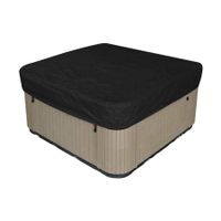 Hot Tub Spa Cover Replacement Waterproof UV Protected Rectangular Spa Cover Outdoor Spa Covers(218 x 218 x 30 CM, Black)