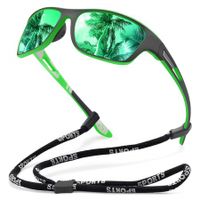 Polarized Sports Sunglasses for Men Driving Cycling Fishing Sun Glasses 100% UV Protection Goggles (Green Mirror)