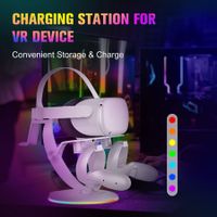 Universal VR Charging Dock Stand with RGB Colorful Lights Type C Cable Desk Charger Station for PS/Oculus Quest 2 HTC Vive