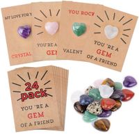 Valentines Day Gifts for Kids,24 Pack Valentines Cards with Heart-Shape Crystals,Valentine Gift Exchange for Boys Girls Toddlers Class Classroom School Party Favor