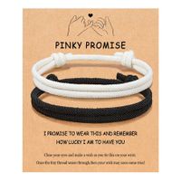 Adjustable Rope Couples Bracelets for Men,Boyfriend,Girlfriend,Soulmate,Husband,Wife - Anniversary Valentines Day Birthday Christmas Gift for Him and Her (Black White/Pinky Promise)