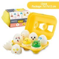 6p Eggs Set With Matching Easter Egg Set Without Electricity, Color And Shape Recognition, Early Education Puzzle Toys, Christmas Gifts chicken