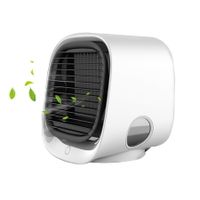 Portable Air Conditioner Fan, 3 Speed Rechargeable Evaporative Air Cooler, Mini AC Desktop Fan for Room Home Bedroom Office Indoor Outdoor Color White