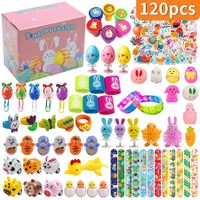 Toy Filled Easter Eggs Colored Easter Baskets Eggs - Colored Small Filled Easter Eggs Pack for Basket Including Pinch Toys, Inertial Toy Cars, Seals