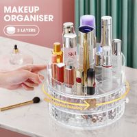 Rotating Makeup Organiser Jewellery Storage Organizer Box Cosmetic Case Holder 6 Drawers Portable Display Stand Container 360 Degree Spinning Transparent
