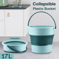 17L Collapsible Bucket Pail Plastic Water Container Car Wash Camping Fishing Tub Pot Portable Beach Home Garden Mop Cleaning Tool Foldable