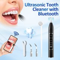 Ultrasonic Teeth Cleaner with Camera Dental Scaler Calculus Tartar Plaque Remover Electric Stains Removal Cleaning Tool Kit 3 Modes 2 Heads LED