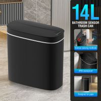 Smart Trash Bin 14L Rubbish Recycling Waste Bin Sensor Automatic Motion Toliet Basket Kitchen Garbage Can Grey