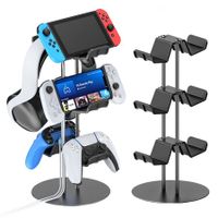 Controller Stand 3 Tiers with Cable Organizer for Desk Compatible with PS5 PS4 Switch Headset Holder