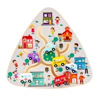 Wooden Color Traffic Maze Sorting Maze Educational Toys Learning Fine Motor Skills for Preschoolers Kids