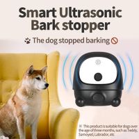 Smart Ultrasonic Waterproof Bark Stopper Control Device with Frequency 3 Grade for DOgs(Black)