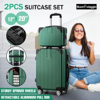 2 Piece Luggage Set Travel Suitcases Carry On Hard Shell Lightweight Rolling Traveller Trolley Vanity Checked Bag