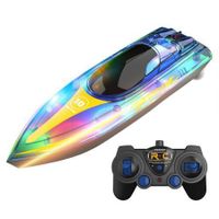 2.4G 4CH RC Boat LED Lighting Water Mini Shipping Models Creative Pools Lakes Kids Children Toys 60 Minutes Playing Blue