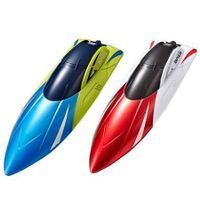 2.4G RC Boat High Speed LED Light Speedboat Waterproof 15km/h Electric Racing Vehicles Models Lakes Pools Red