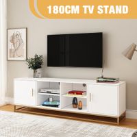 TV Stand Media Console Modern Storage Table Entertainment Centre Hidden Compartments Open Shelves