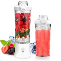 Portable Smoothies Blender,USB Juice Cup,Shakes Blender,Baby Food Mixing Machince with 6 Blades Rechargeable Battery,for Home,Travel,Office(White)