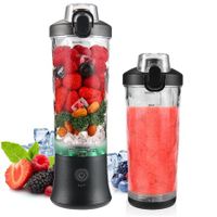 Portable Smoothies Blender,USB Juice Cup,Shakes Blender,Baby Food Mixing Machince with 6 Blades Rechargeable Battery,for Home,Travel,Office(Black)