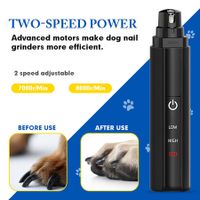 Dog Nail Grinderfor Large Medium Small Dogs with 2-Speed Electric Pet Nail Trimmer Rechargeable Grooming & Smoothing Tool