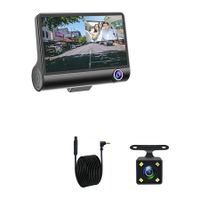 Car Dvr 4 Inch 3 Camera Lens Dashcam FHD 1080P Auto Video Recorder Dash Cam(TF Card is Not Included)