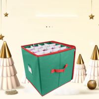 64 Christmas Ornament Storage Box with Dual Zipper Closure Box Contributes Slots Color random sent