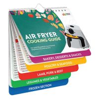 Air Fryer Magnetic Cheat Sheet Set, Cooking Time Charts and Recipe Booklet for Oven and Kitchen