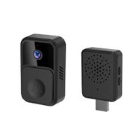 V9-Black-Smart Wireless Remote Video Doorbell, Camera Wireless Intercom, HD Night Vision WiFi Security, Cloud Storage, 2-Way Audio,Visitor Capture