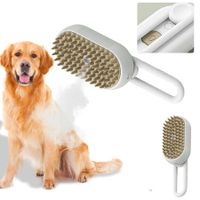 Electric Pet Comb Pet Hair Removal Steamy  Massage Comb, Pet Spray Grooming Brush for Cats Dogs(White)