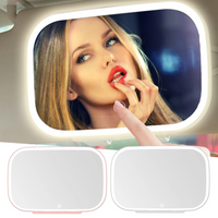 Universal Car Sun Visor Mirror Dimmable LED Car Makeup Mirror LED Light Automobile Interior Rear View Mirror Col White