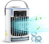 Portable Air Conditioners,Portable ac with 3 Speeds,Ultrasonic Mist Maker & Blue Light, Desk Fan with 500ML Tank for Home Office Camping