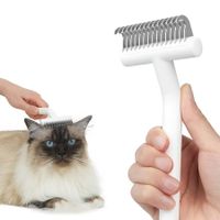 Cat Brush for Long Haired Cats, Deshedding Tool and Dematting Comb