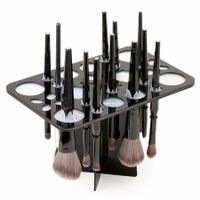 Makeup Brushes Drying Rack, Brushes Dryer 28 Slot Holder Stand Tray Support Display for Makeup (Black)