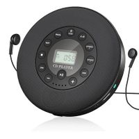 Rechargeable Portable Bluetooth CD Player, Compact Music CD Disc Player for Car, Travel, Home