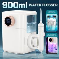 Water Flosser Tooth Cleaner Electric Oral Irrigator Dental Teeth Care 900ml Capacity With Filter UV Steriliser White