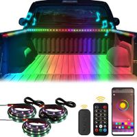 Truck Bed Light Strip RGB-IC LED Lights for Truck Pickup DIY Music synchronous with APP and RF Remote Control 3PCS 60 inch 150cm Truck Bed Lighting
