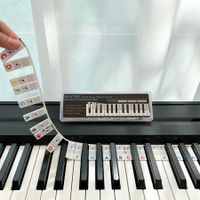 Piano Notes Guide for Beginner,Removable Piano Keyboard Note Labels for Learning,88-Key Full Size,Made of Silicone,No Need Stickers,Reusable (Colorful)